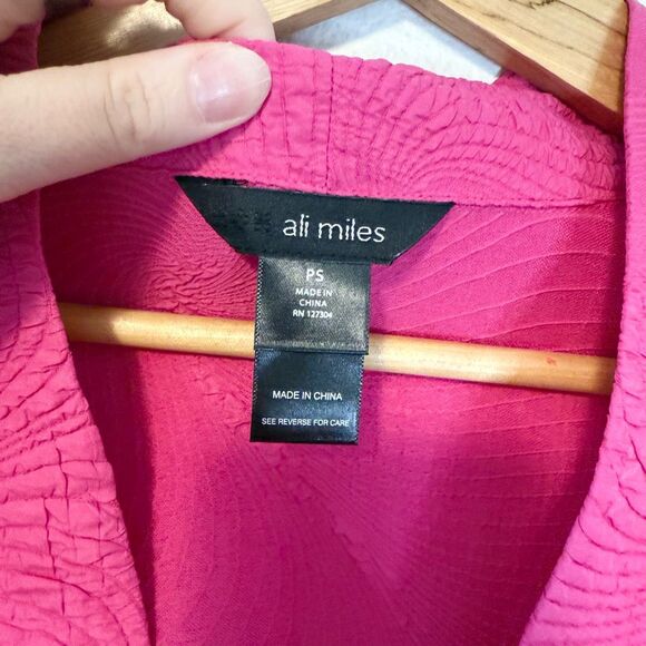 Ali Miles Pink Crinkle Blazer Jacket Size Petite Small - Picture 3 of 9